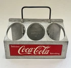 Vintage Coca-Cola Metal 6 Pack Bottle Carrier Coke Caddy Aluminum Holder