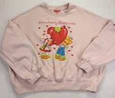 Strawberry Shortcake Sweatshirt Women 2XL Pink Retro Oversized B4-39