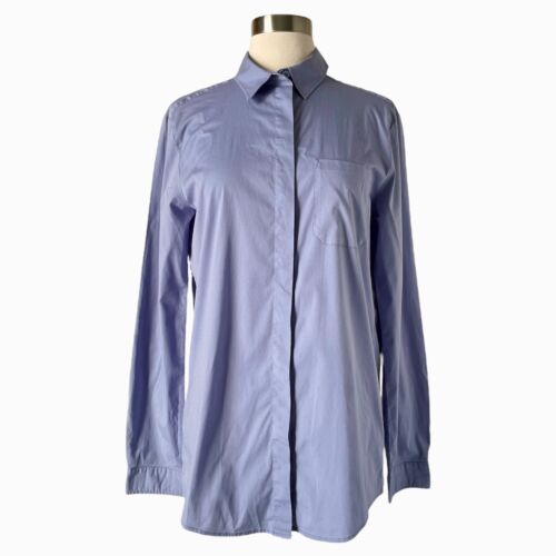 MM6 Maison Martin Margiela Cotton Pocket Shirt Size 44 Purple Blue