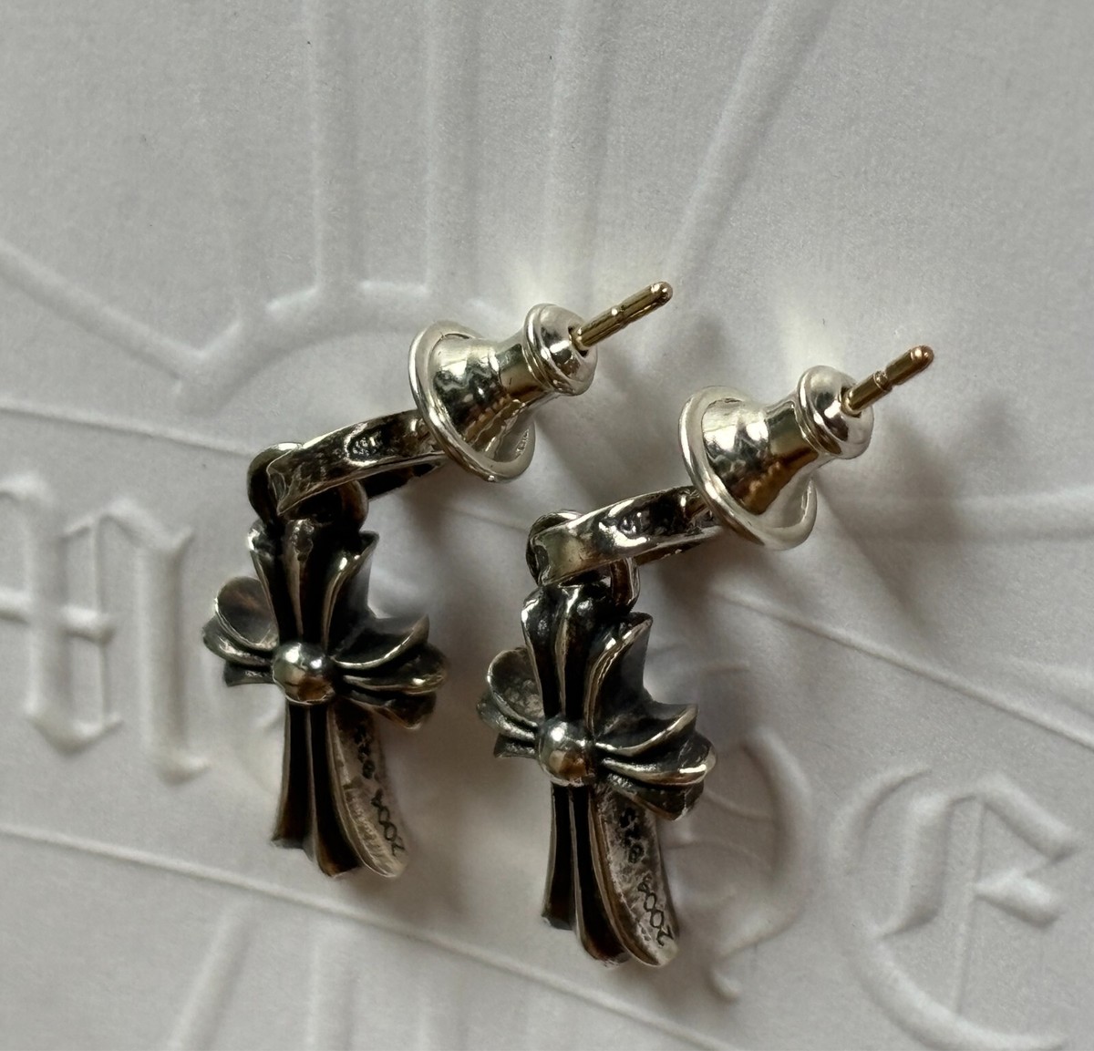 100% Authentic Chrome Hearts Baby Fat Cross Earring (SINGLE