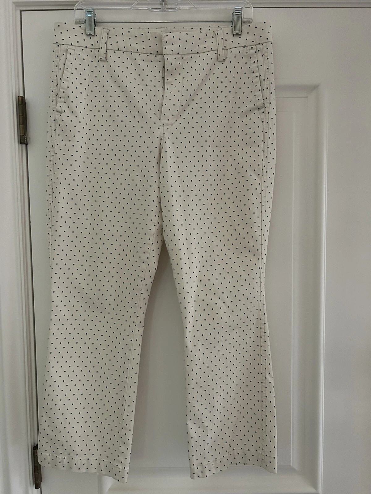 J.CREW Blue and Ivory Polka Dot Print Capri Pants ~ 31