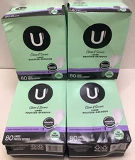 U by Kotex Clean & Secure Unscented Panty Liners, Extra Coverage, 320ct