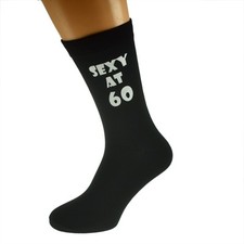 Sexy at 60 Mens Black Socks Great 60th Birthday UK Size 5-12 X6N467