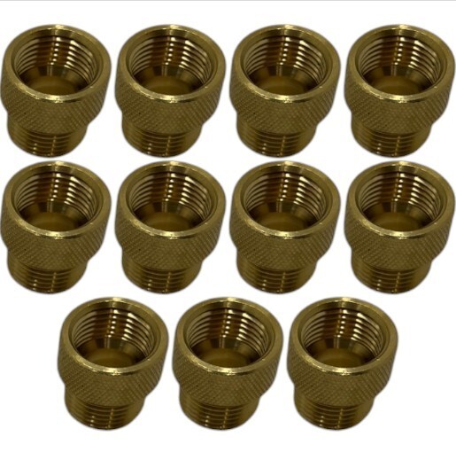 (LOT OF 50) Brass Knurled Flare Adapters 3/4" Female Thread x .80" Male