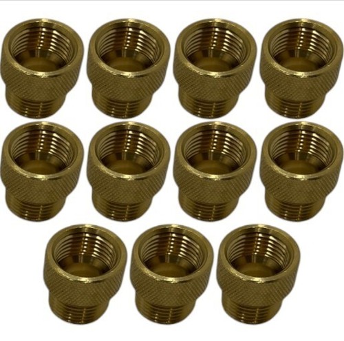 (LOT OF 50) Brass Knurled Flare Adapters 3/4" Female Thread x .80" Male