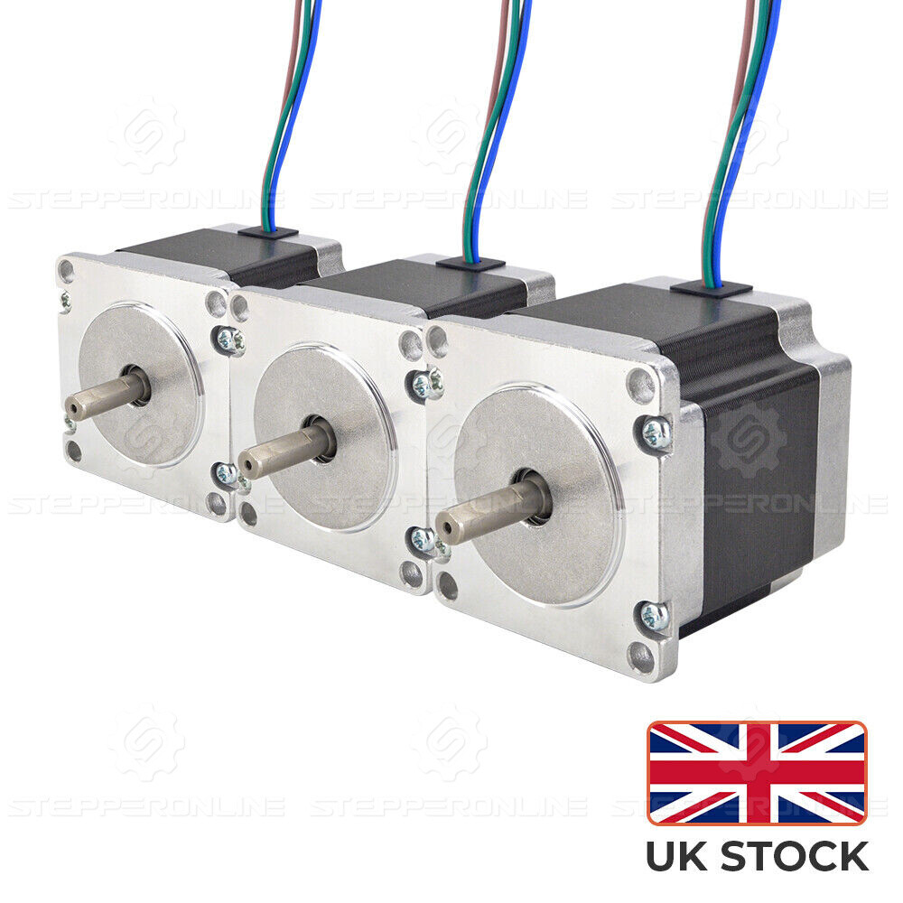 STEPPERONLINE 3PCS Nema 23 Stepper Motor 56mm 1.26Nm φ6.35mm 2.8A CNC Milling