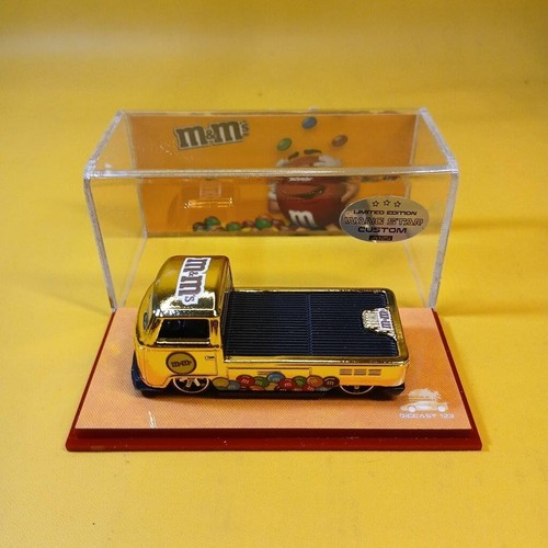 Hot Wheels VW T2 PICKUP Gold CHROME M&M CANDY (WANGSTAR CUSTOM) REAL RIDERS - Picture 6 of 15