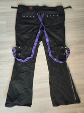 Size 18 Tripp Torrid Vintage Goth Grunge Style Black Purple Bondage Zipper Pants