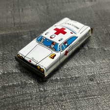 Vintage Japan Tin Toy 3 1/2" Ambulance Red Cross