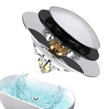Universal Tip Toe Bath Drain Stopper and Cover Replaces Lift and Turn for Tub