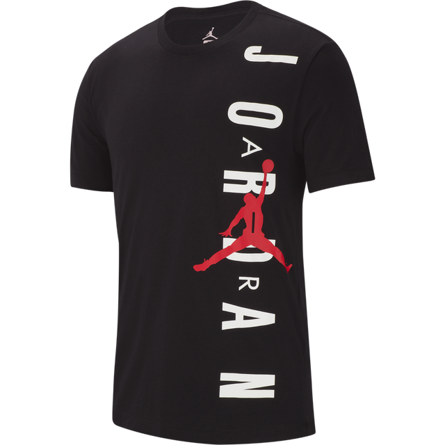 Nike Air Jordan Men's T-shirt Black Red Vertical Jumpman 100 Cotton Size L for sale online | eBay