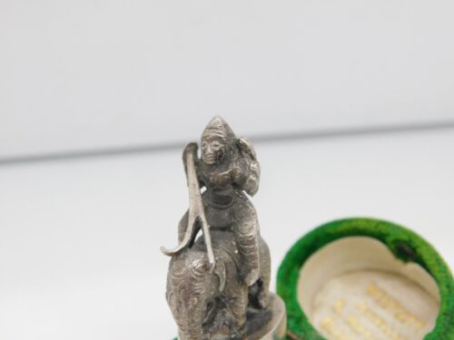 Victorian Cast Sterling Silver Kutch Figure Riding Elephant Teapot Finial Antiqu - Picture 2 of 4