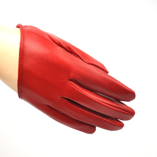 Guanti donna sexy classici 5 dita mezzo palmo vera pelle 3 colori - Foto 6 di 12