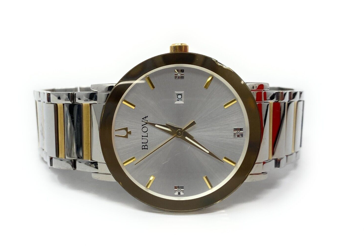 Bulova 98D151 Futuro 42mm Two-tone Diamond Accent Wristwatch