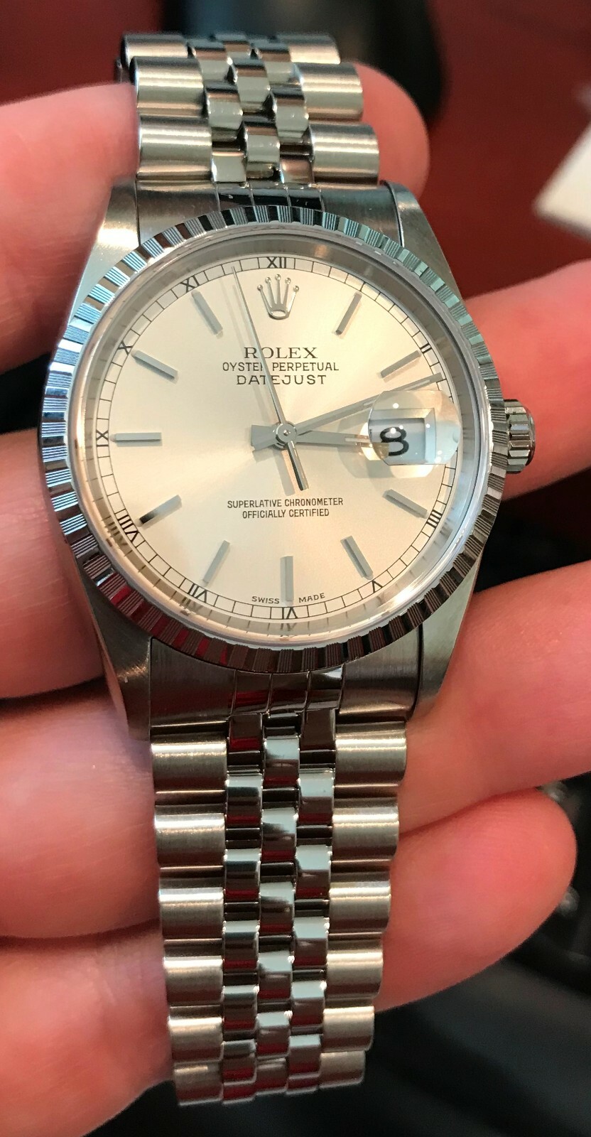 Rolex Datejust Silver Men's Jubilee Bracelet Watch - 16220 for sale online  | eBay