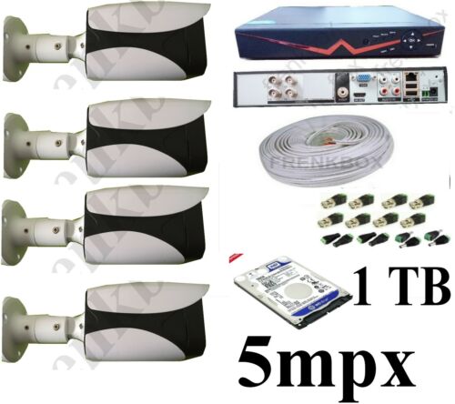 Kit videosorveglianza 4 Telecamere AHD 4mpx completo di DVR Memoria 1TB Cavo100m - Foto 1 di 5