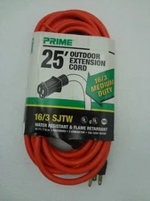 Prime 25FT Outdoor Extension Cord 16/3 25ft. SJTW