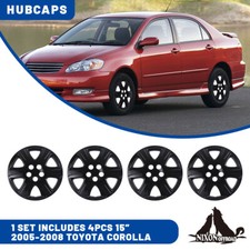 4 Pack 15 Black Lacquer Hub Caps R15 Wheel Covers For 2005-2008 Toyota Corolla 4 Pack 15 Black Lacquer Hub Caps R15 Wheel Covers For 2005-2008 Toyota Corolla