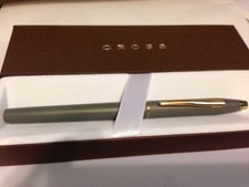 CROSS CLASSIC CENTURY GRAY AND 23kt GOLD ROLLERBALL PEN NeW Made In The USA