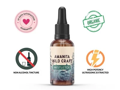 AMANITA WILDCRAFT Mistletoe Tincture Organic Non alcohol 50ml | ❤️45 Days Quality Guarantee❤️