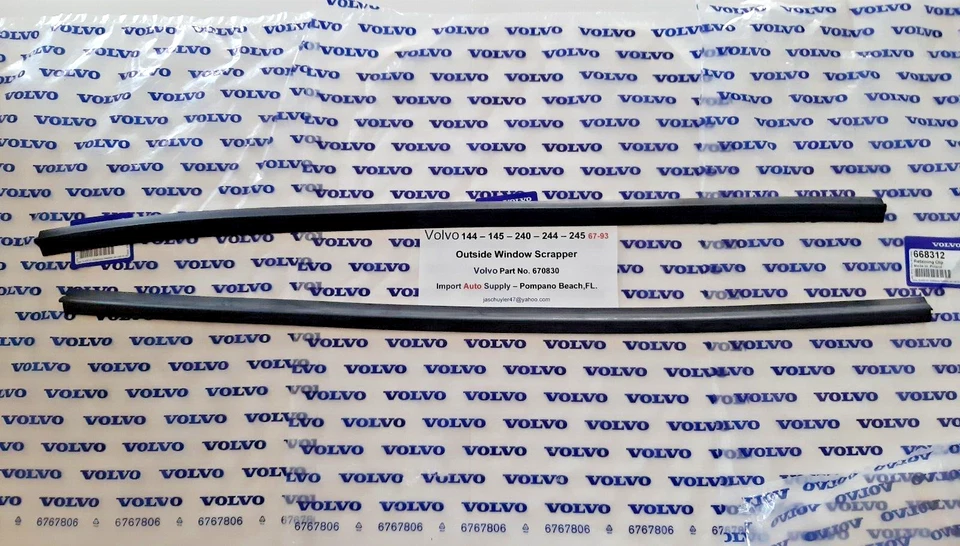 Juego de rascadores de ventana exterior Volvo 142 67-74 y 242 76-84 - 262 76-81 (2)- 36-9/16" Foto 3 de 3