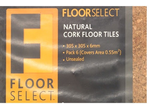 2 X Natural Cork Tile - 6 Pack floor tiles 305 x 305 x 6mm | eBay Australia