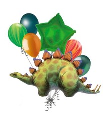 7 pc Stegosaurus Dinosaur Shape Balloon Bouquet Party Decoration Happy Birthday