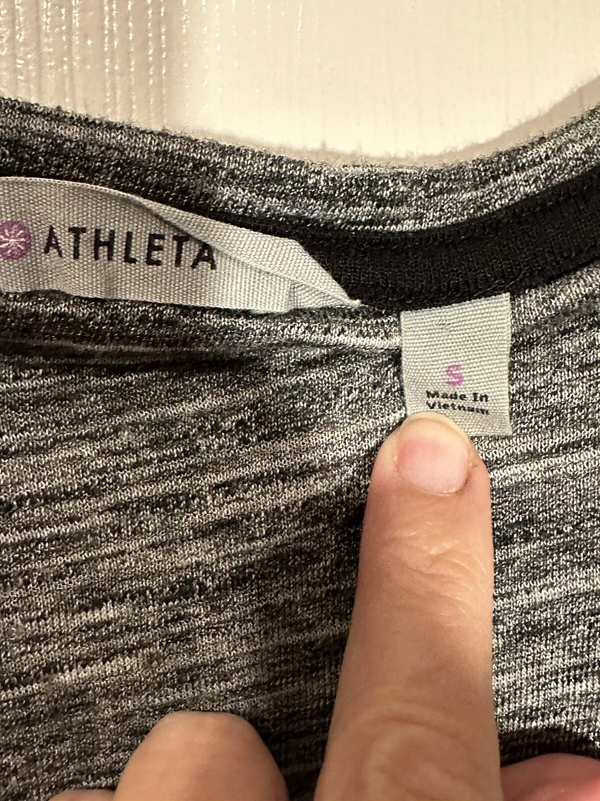 athleta gathered soft heather black shirt