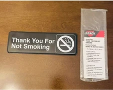 No Smoking Sign Cosco Black New Old Stock