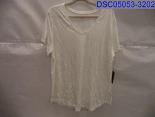 A.N.A. Women's White T-Shirt, Size=2X, Armpit to Armpit=24", Length=30"