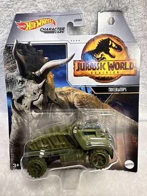 HOT WHEELS CHARACTER CARS JURASSIC WORLD DOMINION TRICERATOPS 5/6 GRM80 BNIB.