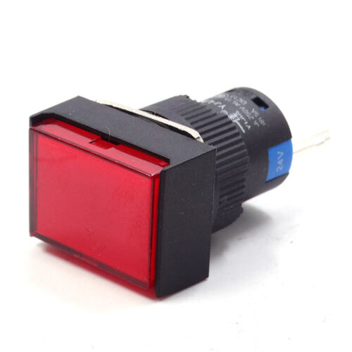 16mm Rectangle LED Signal Light 12V/24V/220V Indicator Light Detector 5 Colors - Picture 6 of 9