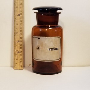 MOUTHBLOWN APOTHECARY JAR 500 ml BELGIUM early 1900s HIERACIUM Aurantiacum