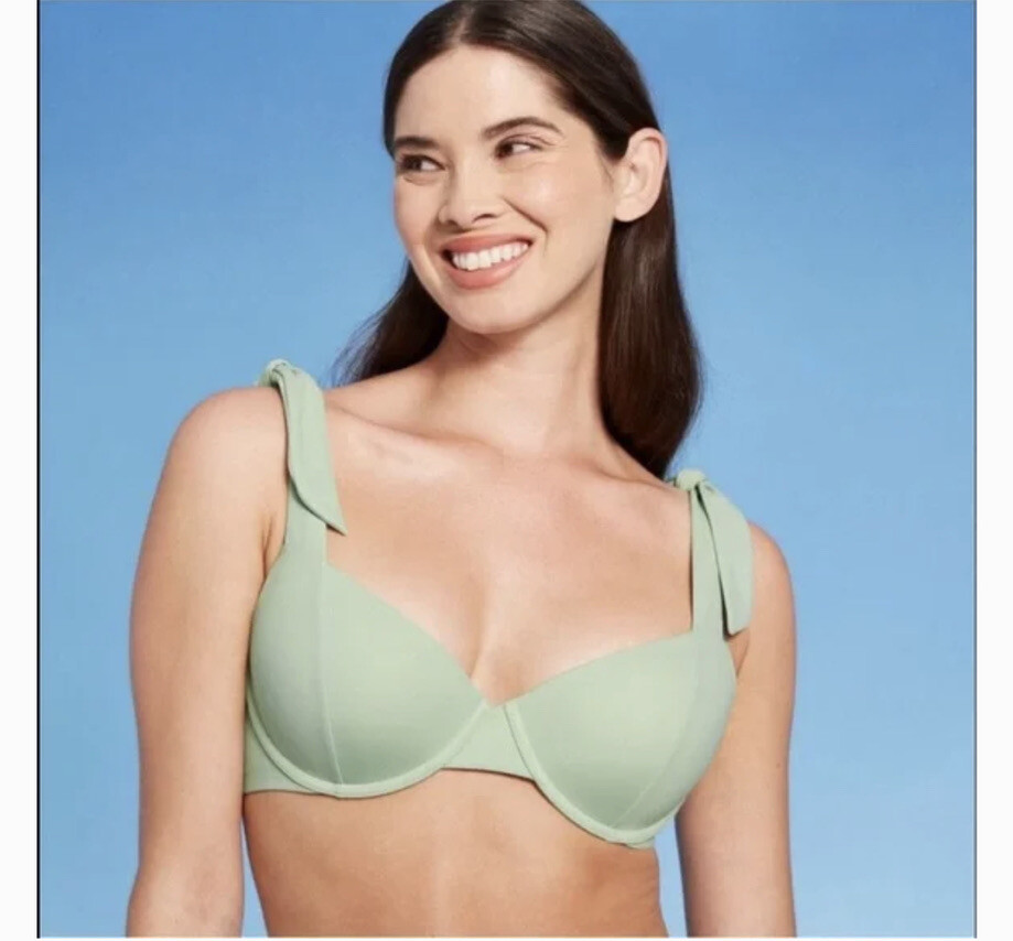 Stylish Ladies swimwear 32B Shade & Shore Light Lift Shoulder Tie Bikini Top