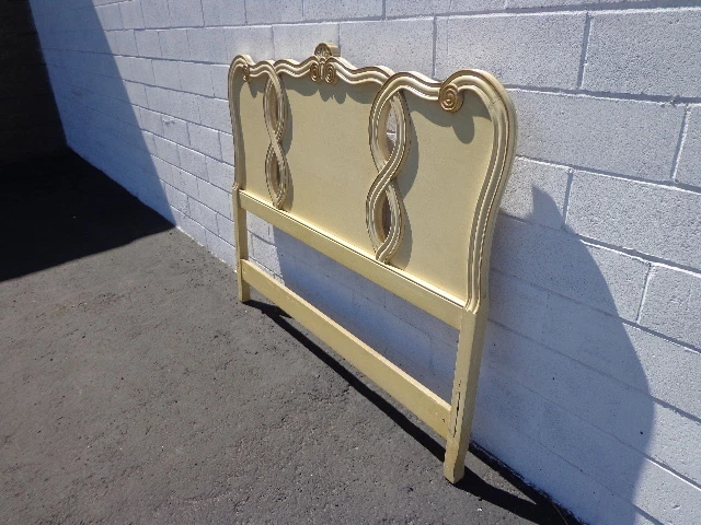 Headboard French Provincial Bed Vintage Bedroom Neoclassical Regency Furniture - Image 3 of 4
