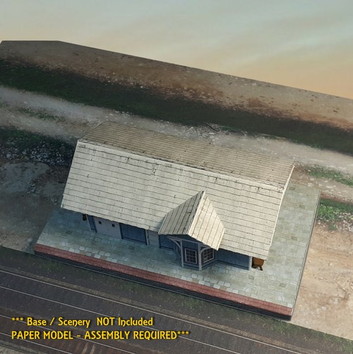 Z Scale or N Scale Building Model Train Station - Pre-Cut Cardstock Kit - Picture 12 of 12