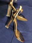 BAMBOO GOLD AND GLITTERS PARTY SHOES SANDALS HEELS SIZE 9 — photo 1