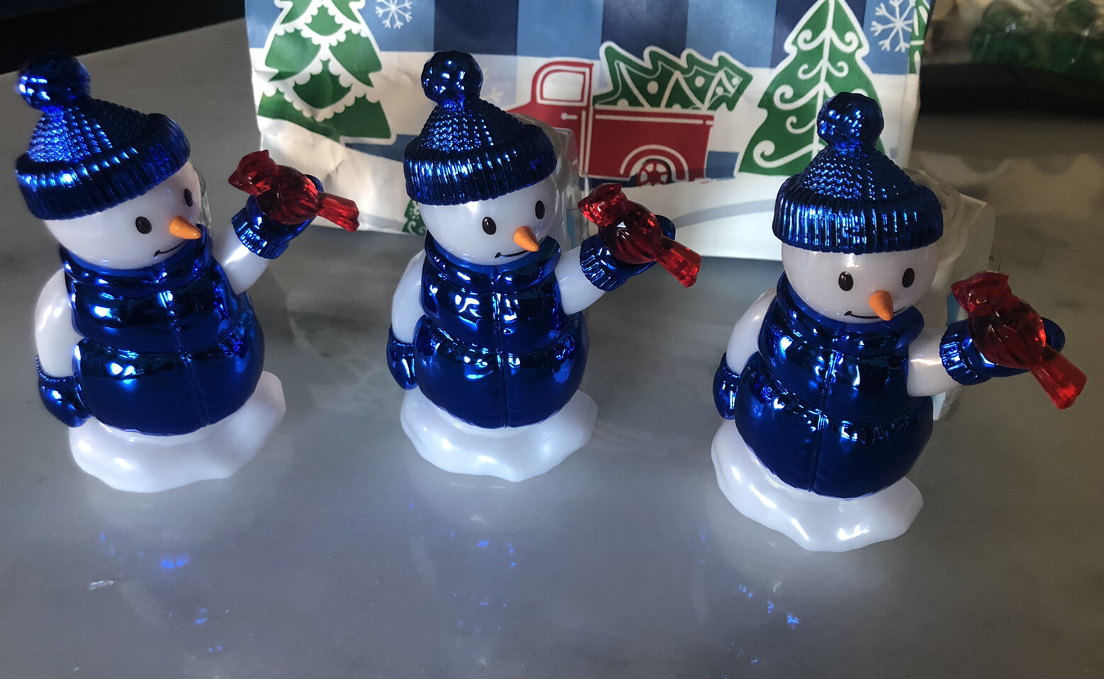 NIGHTLIGHT WALLFLOWER PLUG IN HOLDER 3 NEW BATH BODY WORKS BLUE SNOWMAN BIRD