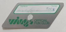 PAUL MCCARTNEY WINGS OFFICIAL FUN CLUB MEMBERSHIP CARD 1970's BEATLES FAN CLUB