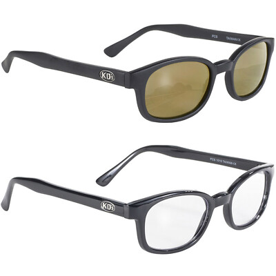 Pacific Coast Sunglasses X-KD's Biker Sunglasses Black Frame & Clear Lens