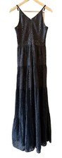 Dress The Population Lace Black Melina Maxi Dress Gown Medium Tiered Dressy