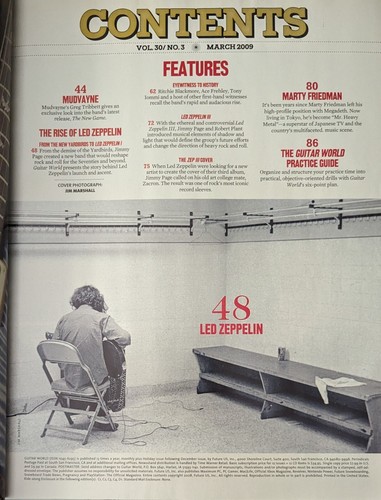 Guitar World Magazine March 2009 Led Zeppelin 40th, Marty Friedman, S Lukather - Picture 2 of 15