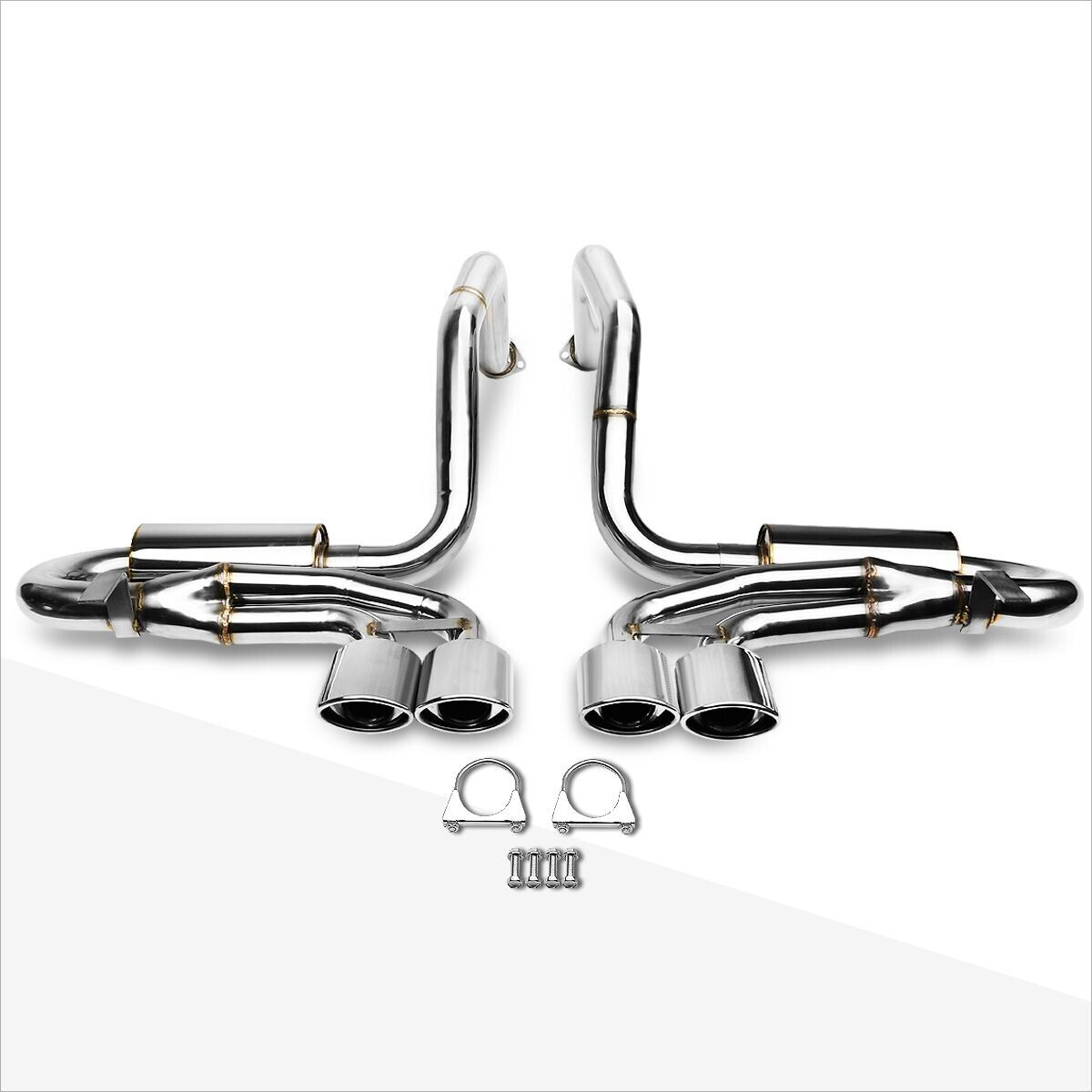 For 9704 Chevy Corvette C5/Z06 Quad 4.25" Oval Tip Muffler S.S Catback