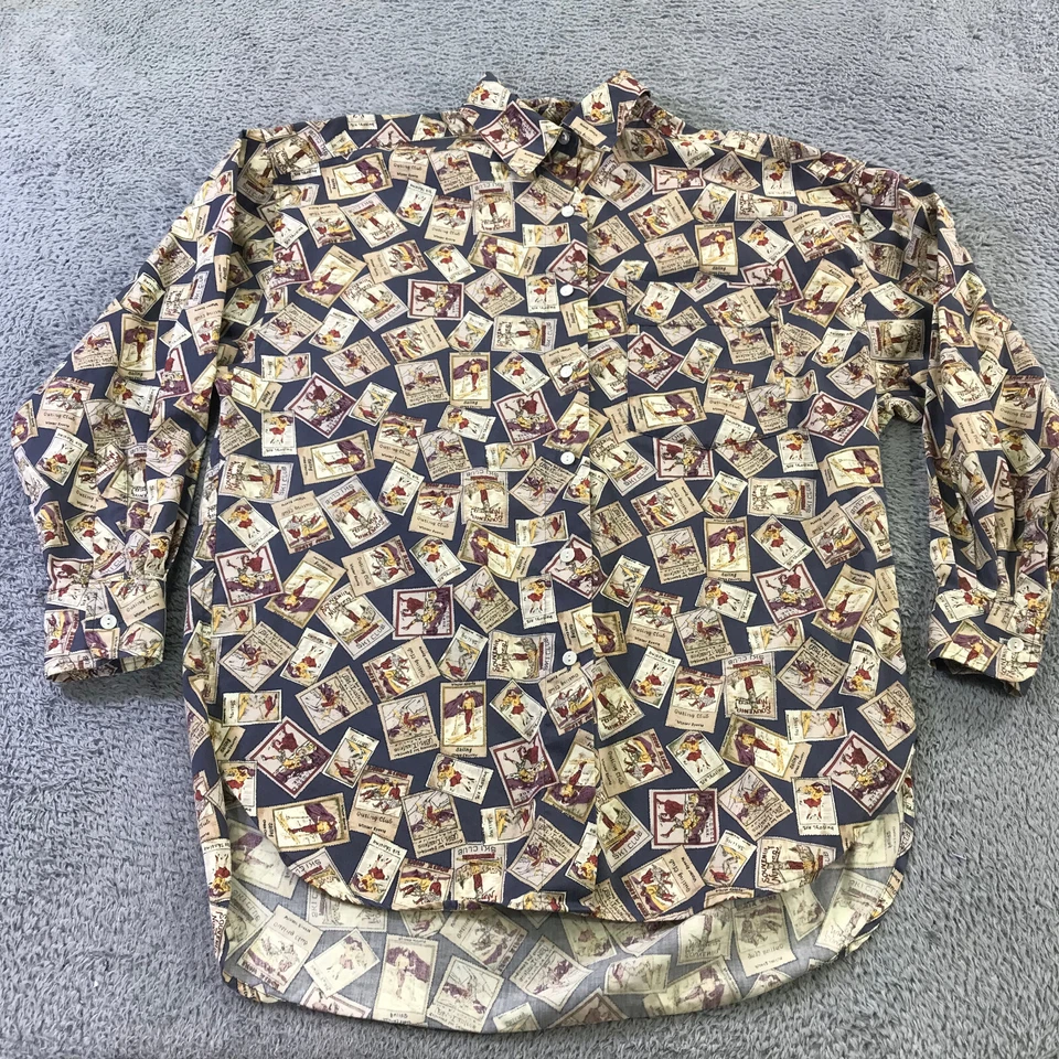 Camisa de safari vintage Banana Republic para mujer mediana con botones estampado abstracto Foto 3 de 4