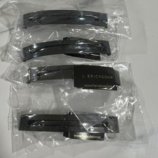 NEW L. Erickson BLACK Metal Jaw Hair Clips 4pcs France Luxe Hair Accessory