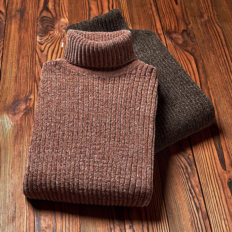 Suéter Otoño/Invierno Delgado Cuello Alto Color Sólido Pullover Para Hombre Informal Tejido* Foto 4 de 4