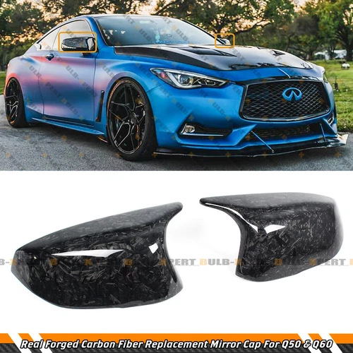 FOR 14-2024 INFINITI Q50 Q60 M STYLE FORGED CARBON FIBER REPLACEMENT MIRROR CAP