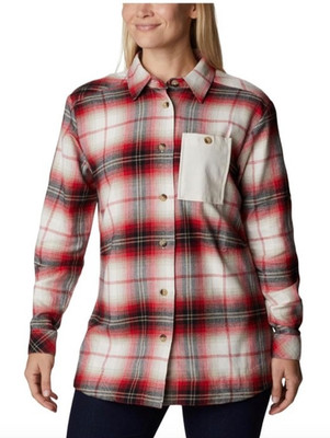 NWT  Columbia Womens Holly Hideaway Flannel Shirt Button Down Shirt MULTI XL