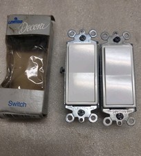 Two Leviton Decora Rocker Switch 15A 120/277V Single Pole White Quiet Operation
