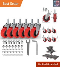 6 Pack Creeper Wheels 2.5 Inch Heavy Duty Swivel Caster Wheel Creeper Service...